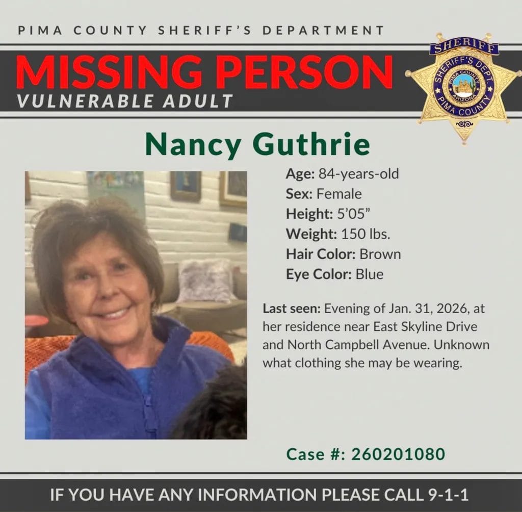 84-Year-Old Nancy Guthrie Missing: Former Tucson Cop Questions Scene
