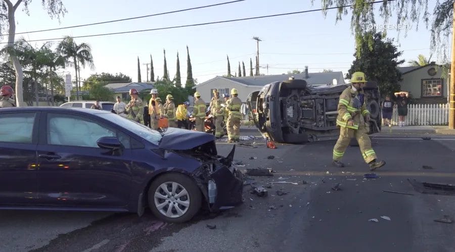 Violent Orange County rollover crash leaves 3 people hospitalized
