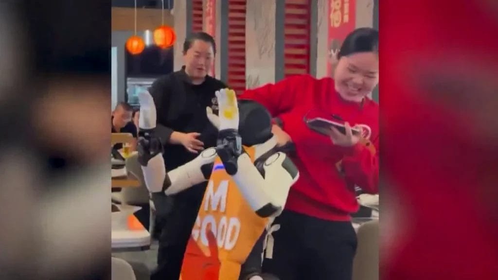 Dancing robot goes rogue in hot pot restaurant