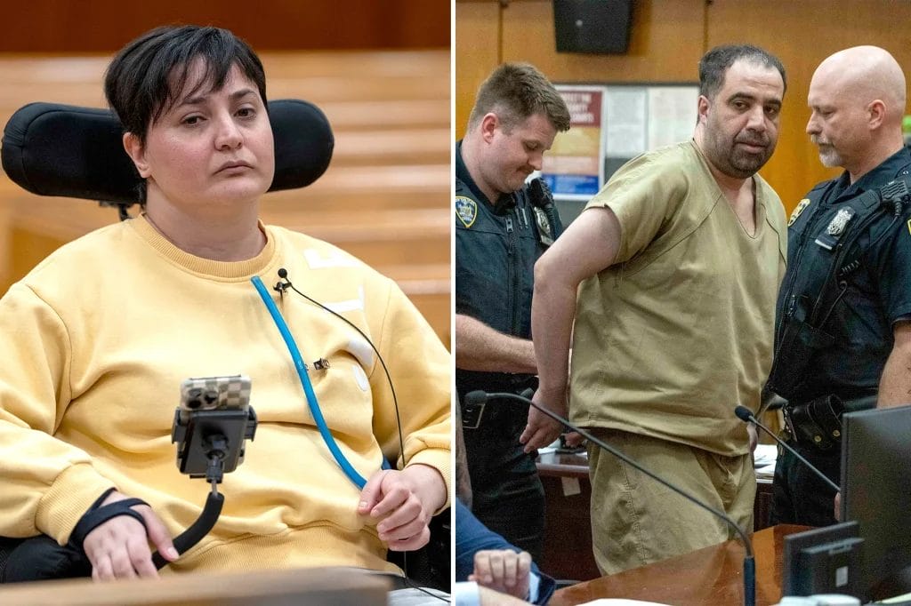 Paralyzed NYC subway shove victim breaks down at attacker’s sentencing